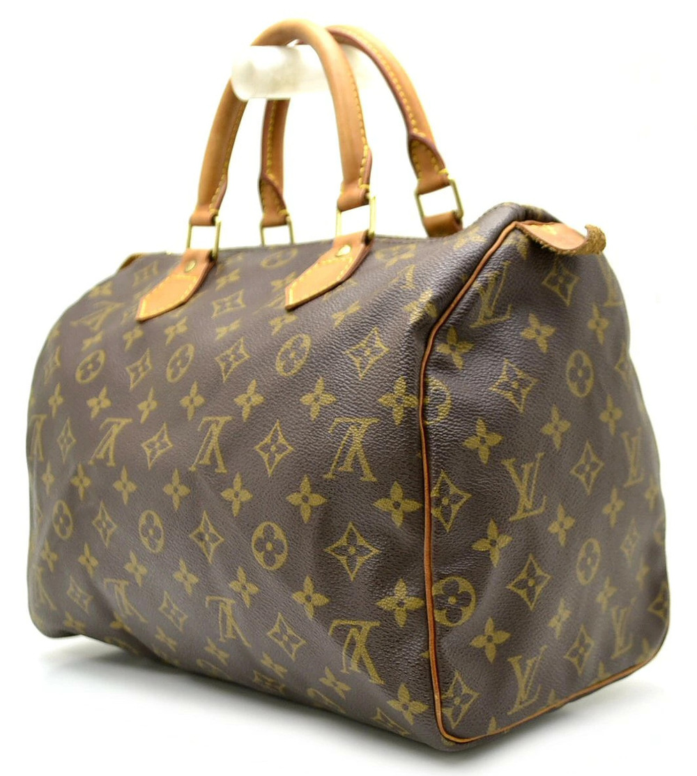 Louis Vuitton Bag Speedy Handbag Monogram Boston Brown